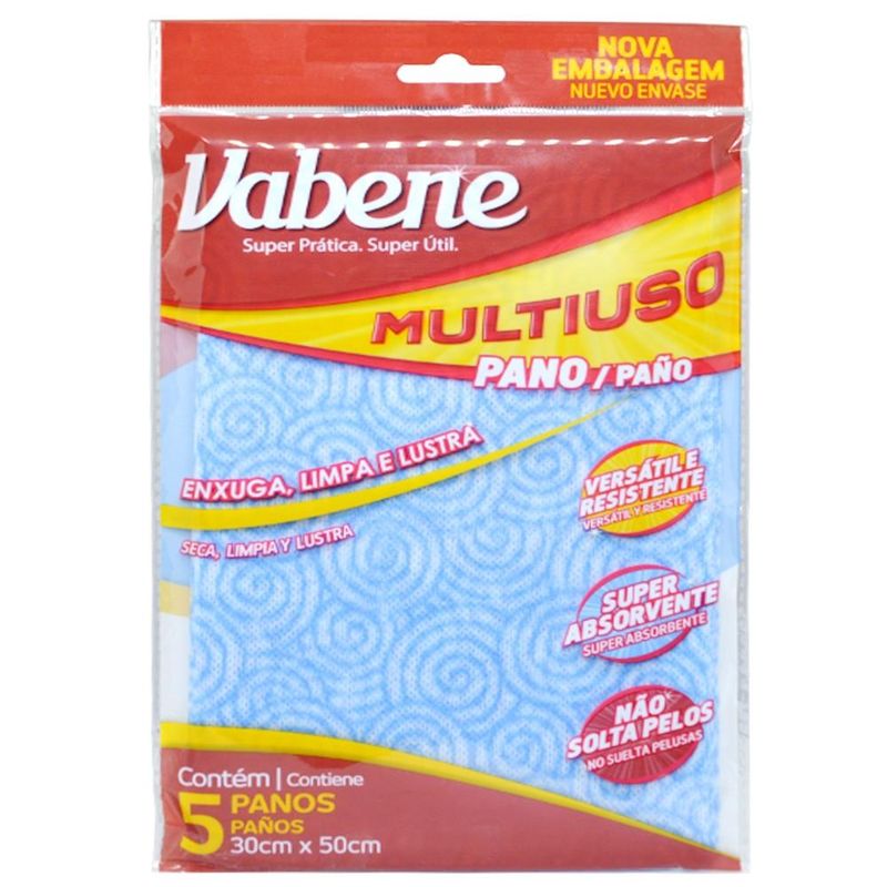 Pano Multiuso Azul Ref. 1217 30x50cm Vabene (5 panos)