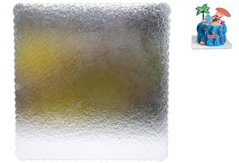 Cakeboard Quadrado Prata 28cm Ref.: 4604.01 Ultrafest (1 unidade)