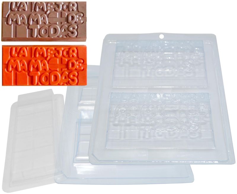Forma em Acetato com Silicone Tablete La Mejor Mamá de todas Ref. 10088 2 Cavidades BWB (01 unidade)