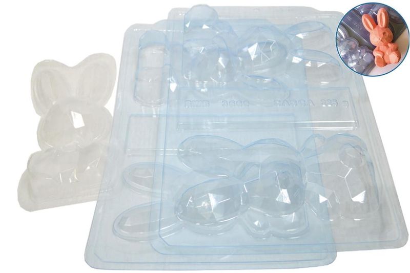 Forma de Acetato com Silicone SP Coelho Lapidado Sentado 550gr Ref. 3660 BWB (01 unidade)