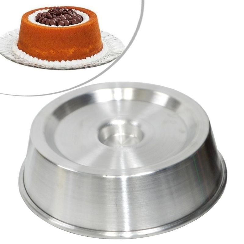 Forma de Alumínio Cônica C/ Tubo para Bolo Ballerine 24x8cm Alumínio Circular (01 unidade)