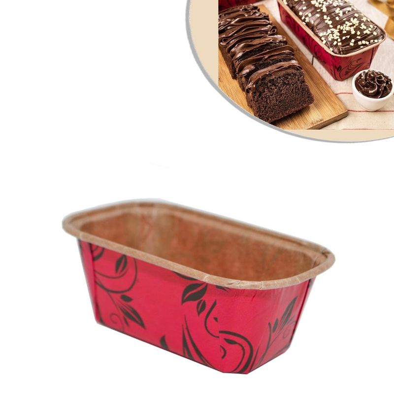 Forma de Papel S/ Tampa para Bolo Inglês Vermelho 100gr Ecopack (50 unidades)