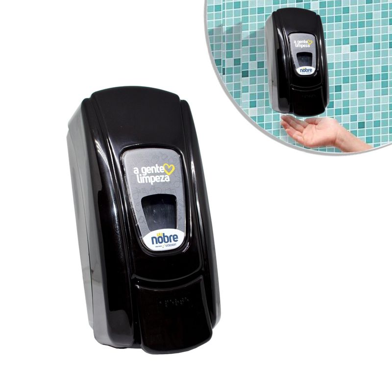 Dispenser para Sabonete Líquido (C/Reservatório) Preto 800ml Nobre (01UND)