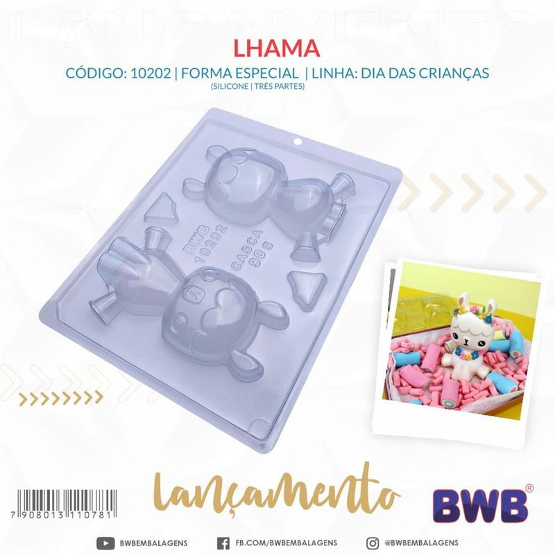 Forma de Acetato com Silicone Lhama 90gr Ref. 10202 BWB (01 unidade)