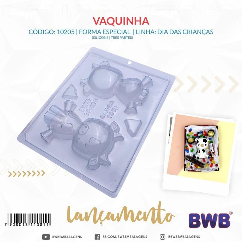 Forma de Acetato com Silicone Vaquinha 100gr Ref. 10205 BWB (01 unidade)