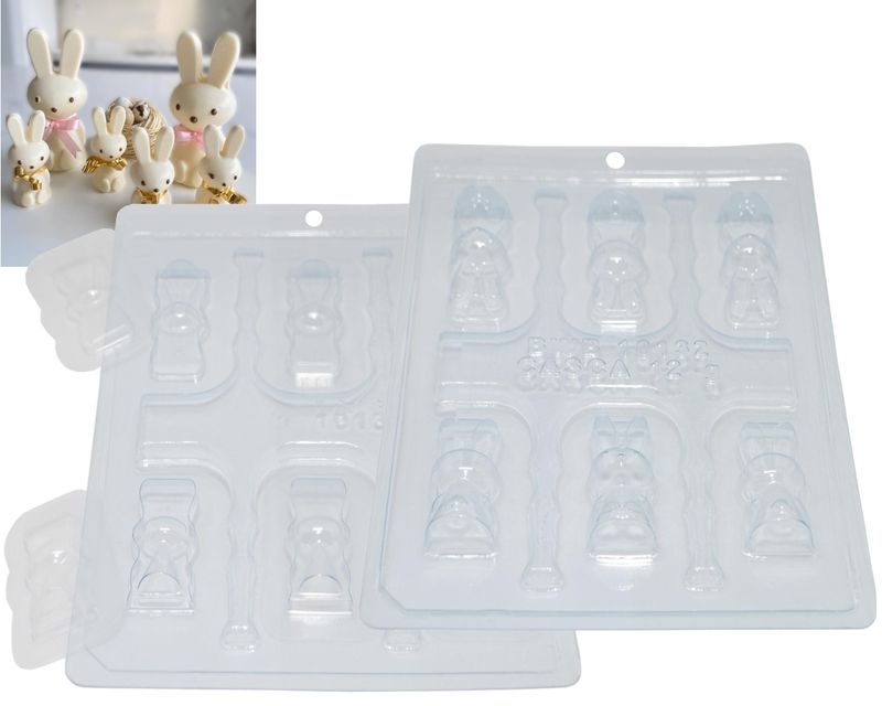 Forma em Acetato com Silicone Coelho Sentado Mini 12gr Ref. 10132 BWB (01UND)