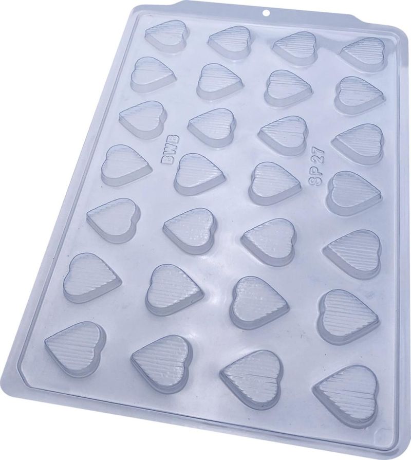 Forma de Acetato Simples Semiprofissional 27 Coração Riscado Ref. 3556 BWB (01 unidade)