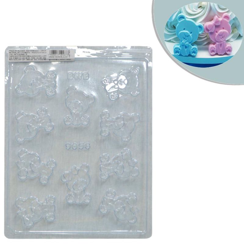 Forma de Acetato Simples Ursos Chá de Revelação Ref. 9658 BWB (01 unidade)