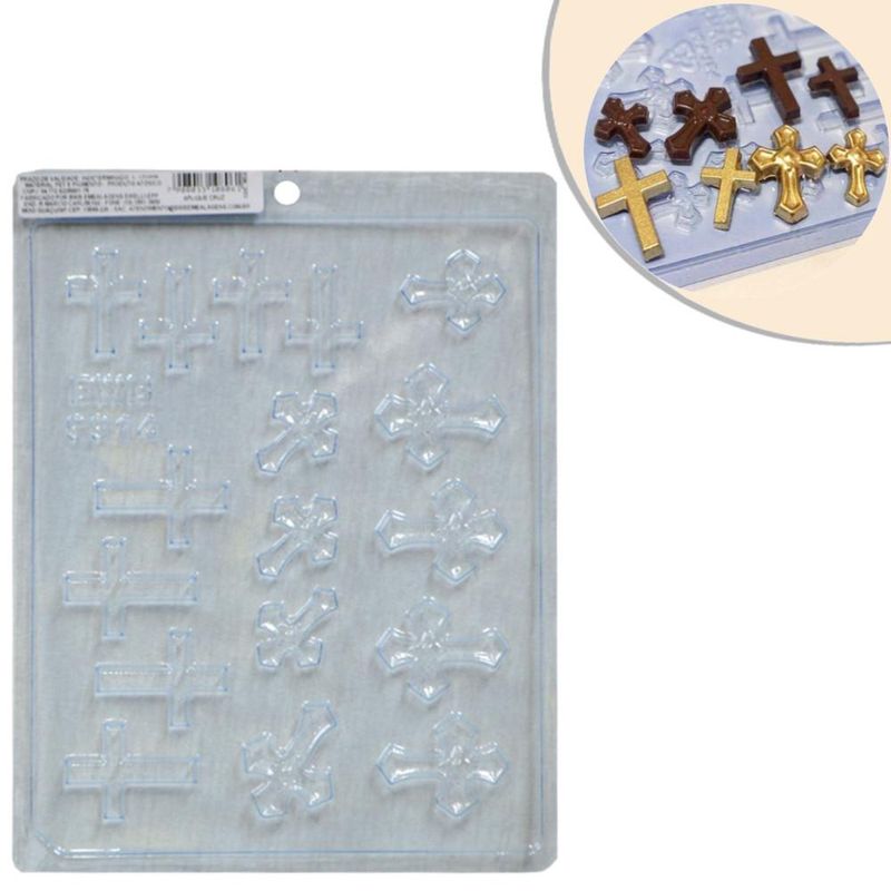 Forma de Acetato Simples Aplique Cruz Ref. 9914 BWB (01 unidade)