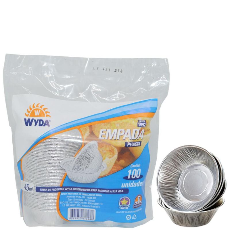 Forma de Alumínio para Empada Pequena 45ml Wyda (100 unidades)