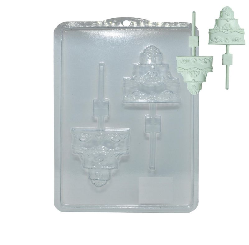 Forma em Acetato Pirulito Bolo de Casamento com 2 Cavidades Ref. 532488 Embalarti (01UND)