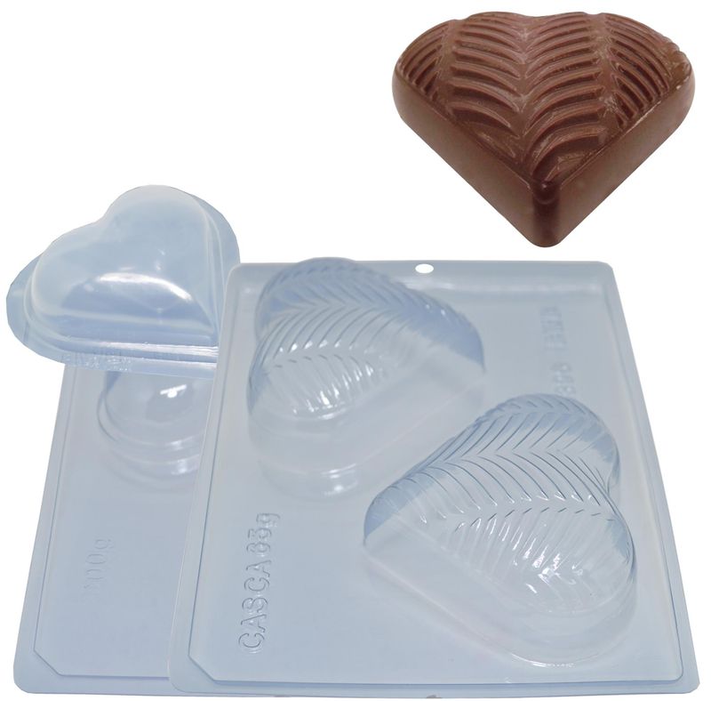Forma em Acetato com Silicone Coração Textura Plumas Ref. 9396 BWB (01UND)