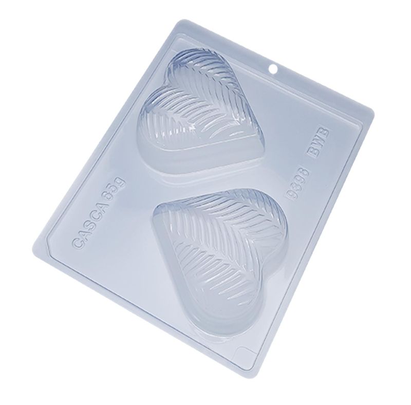 Forma em Acetato com Silicone Coração Textura Plumas Ref. 9396 BWB (01UND)