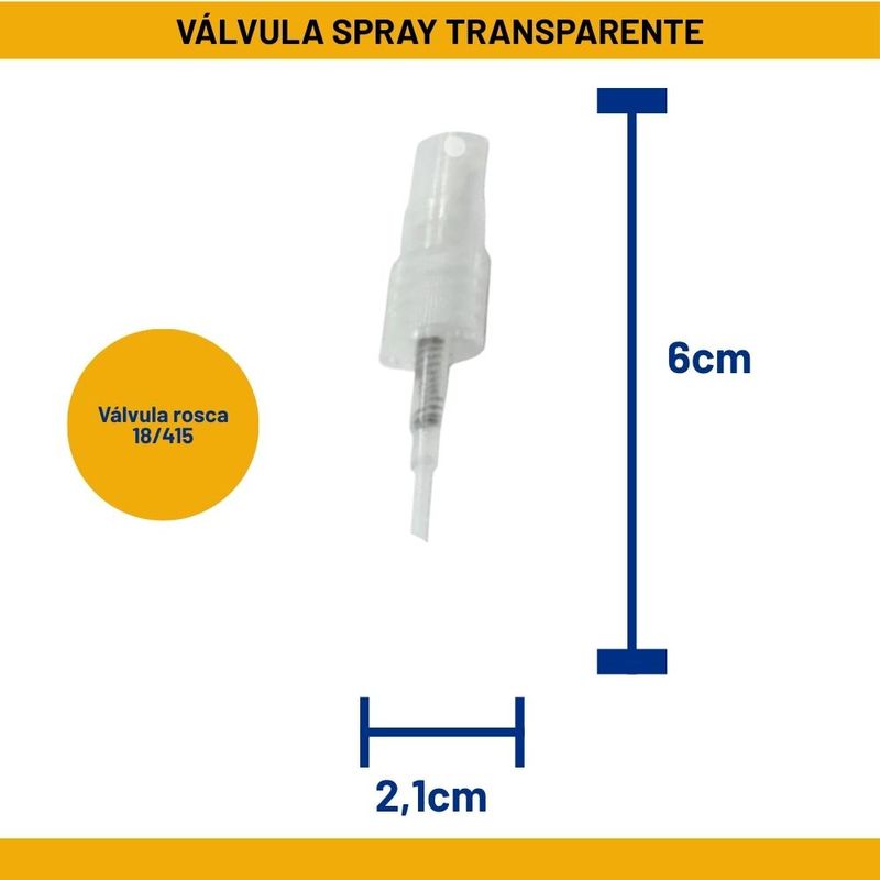 Válvula Spray Rosca 18/415 Transparente (01 unidade)