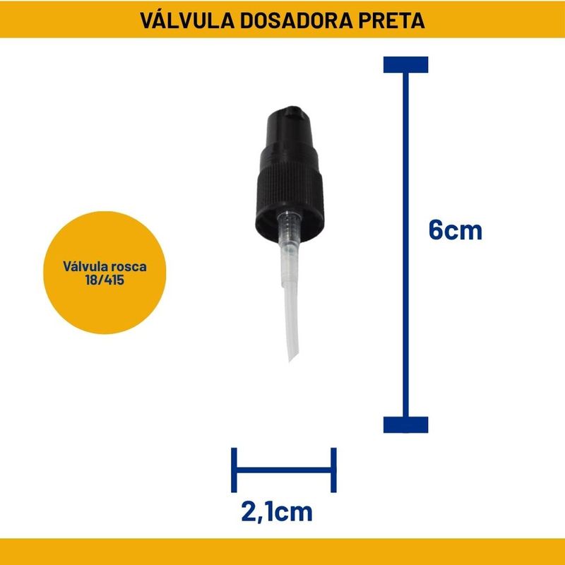 Válvula Dosadora Rosca 18/415 Preta (01 unidade)