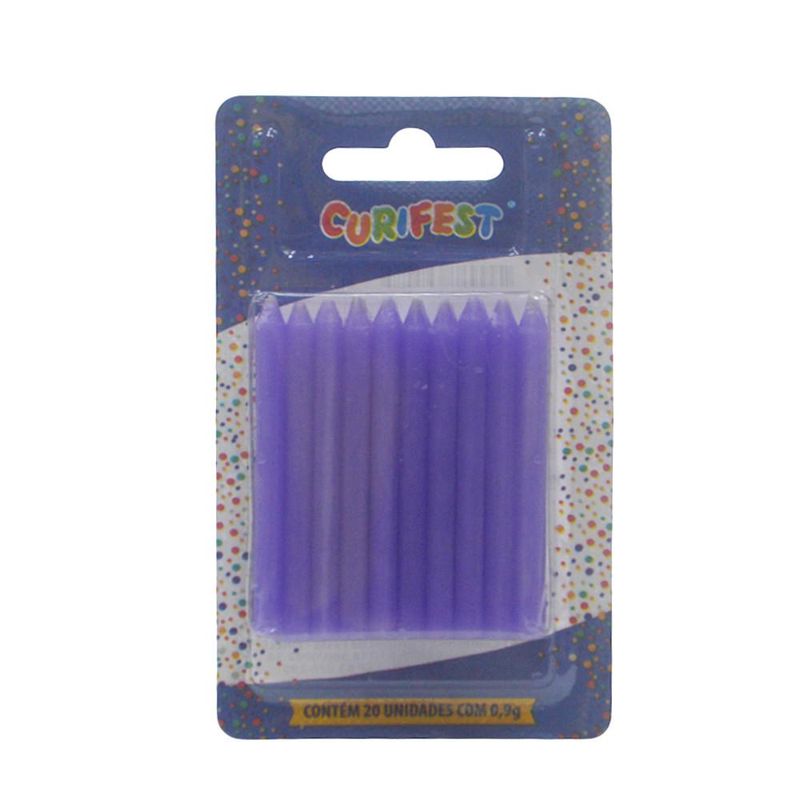 Vela Palito P/ Aniversário Azul 6.5cm Curifest (20 unidades)