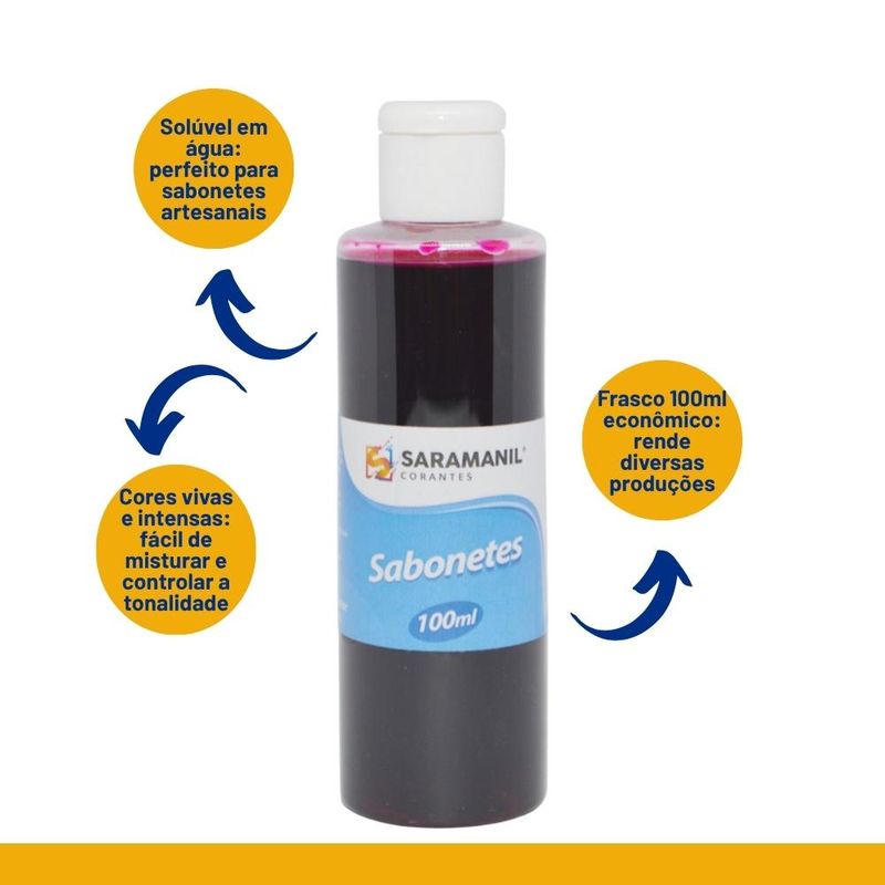 Corante Líquido para Sabonetes Artesanais Rosa Saramanil (100ml)