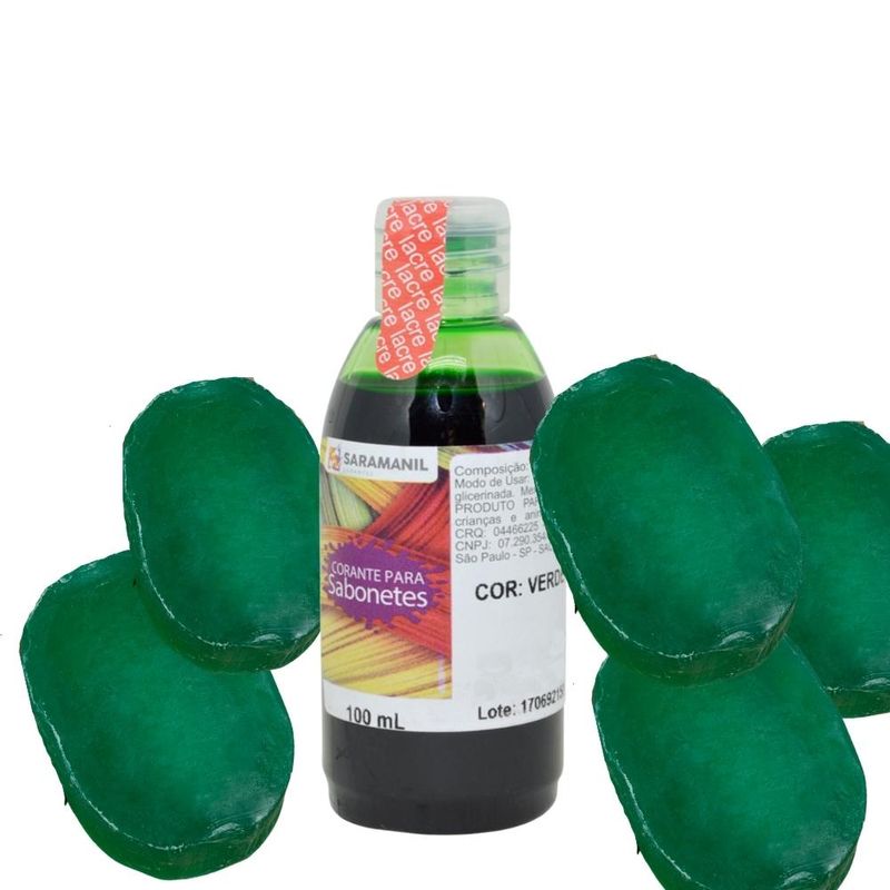 Corante Líquido para Sabonetes Artesanais Verde Bandeira Saramanil (100ml)