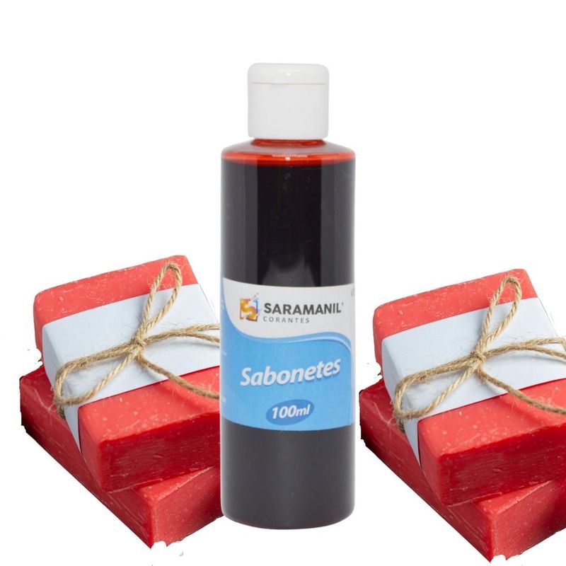 Corante Líquido para Sabonetes Artesanais Vermelho Morango Saramanil (100ml)