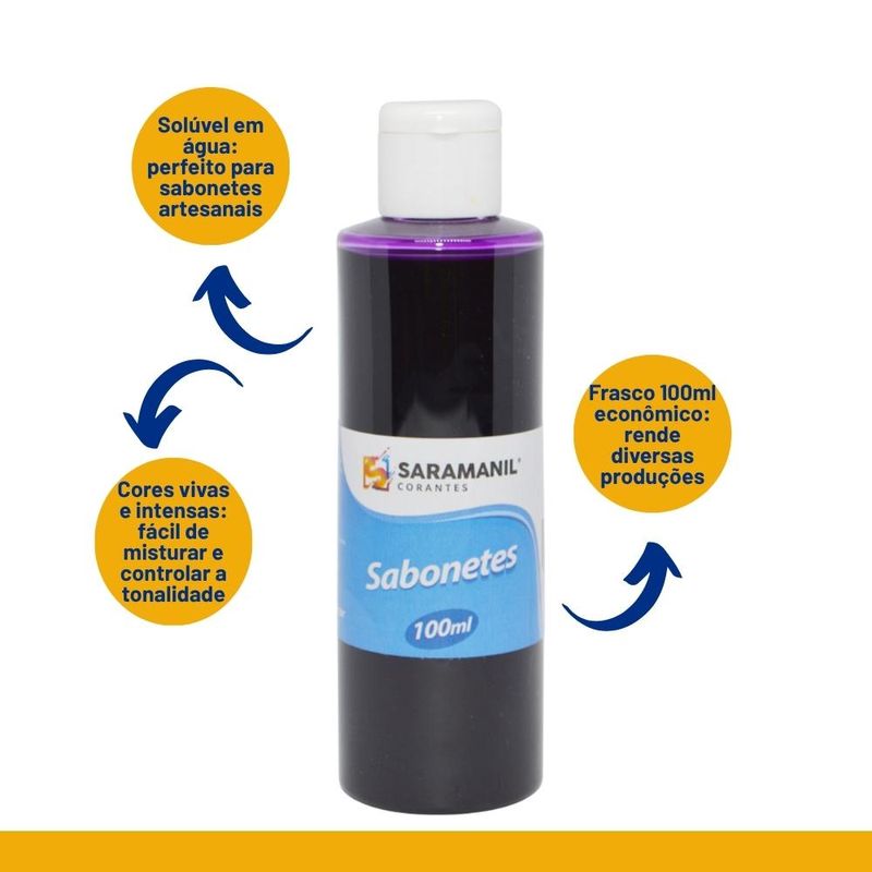 Corante Líquido para Sabonetes Artesanais Violeta Saramanil (100ml)