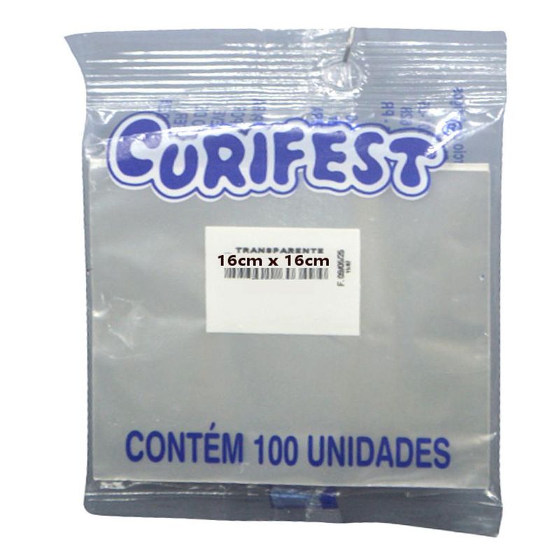 Fundo Quadrado Transparente P/ Doces 16x16cm Curifest (100 unidades)