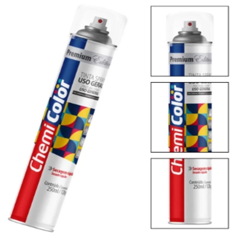Tinta Verniz Spray Brilhante 250ml ChemiColor (01 unidade)