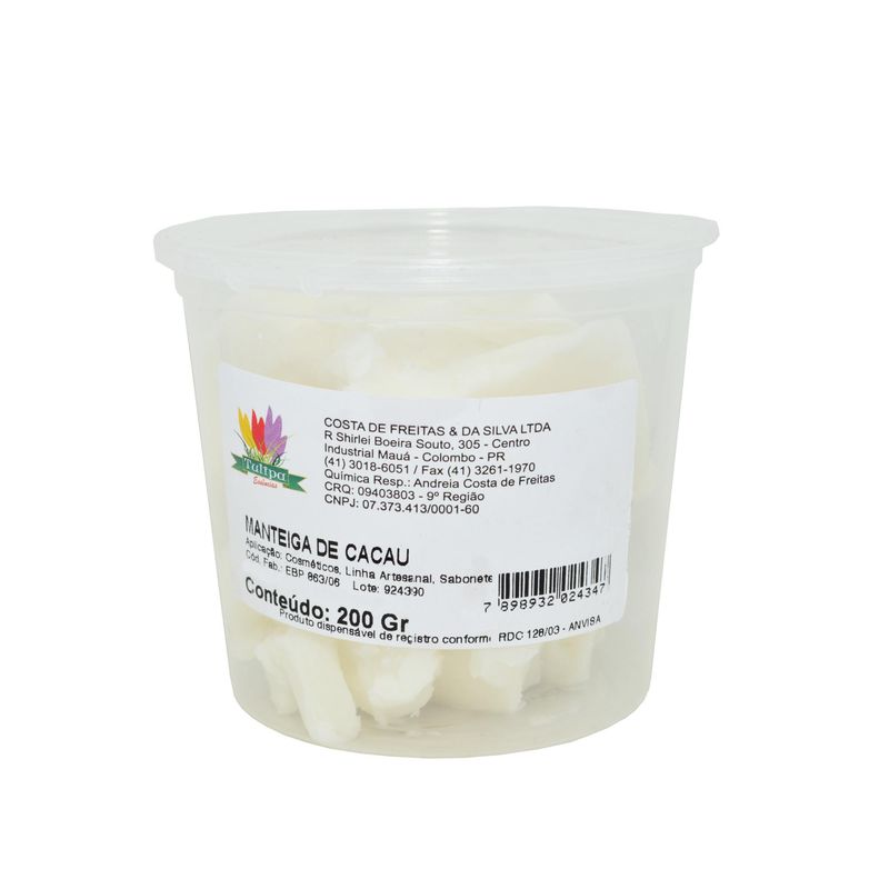 Manteiga de Cacau Tulipa Essências (200 gramas)