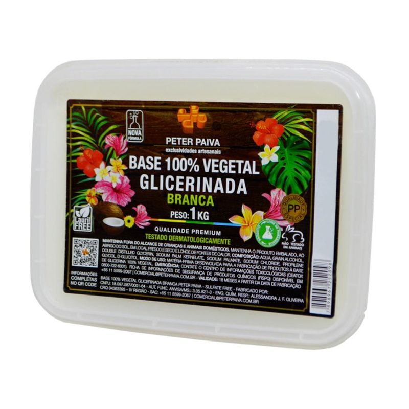 Base 100% Vegetal Glicerinada Branca Peter Paiva (1 kg)