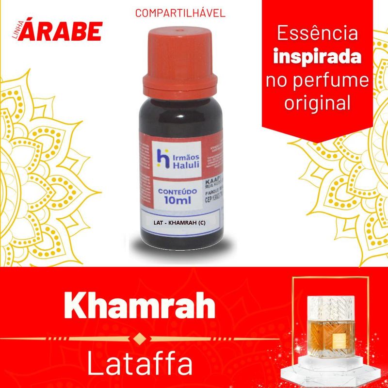 Essência LAT - KHAMRAH (C) P/ Perfumes Linha Árabe Irmãos Haluli (10ml)