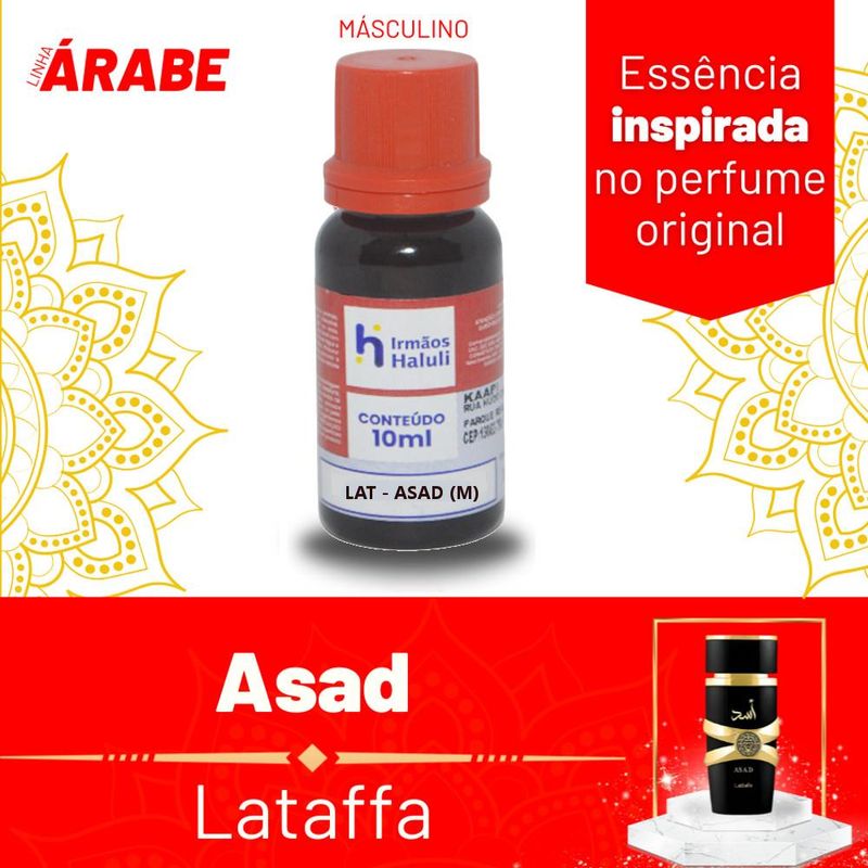 Essência LAT - Asad (M) P/ Perfumes Linha Árabe Irmãos Haluli (10ml)
