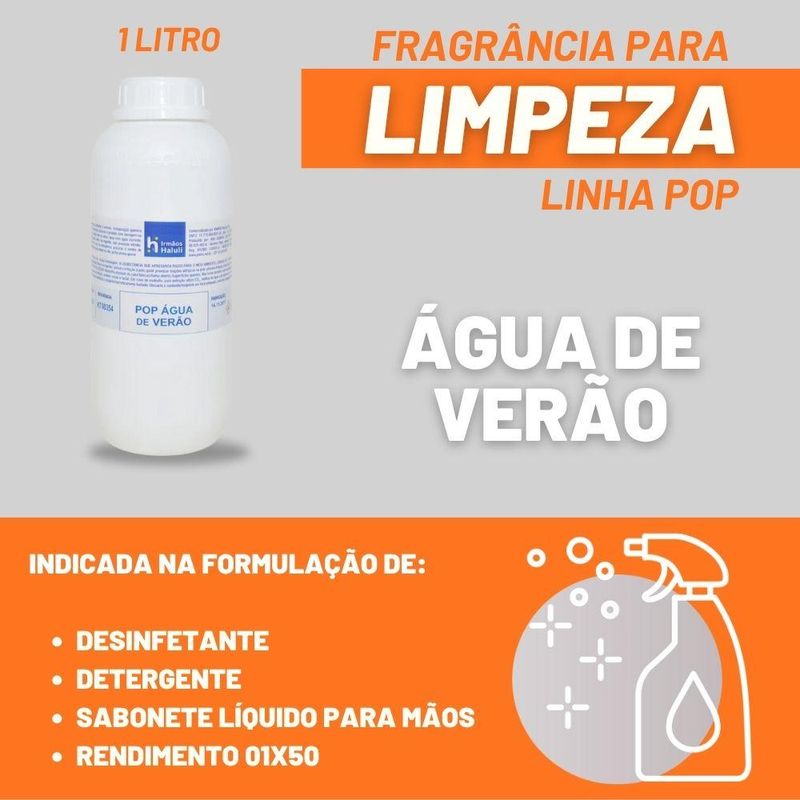 Essência Água de Verão para Domissanitários (Linha POP) Irmãos Haluli (01 Litro)