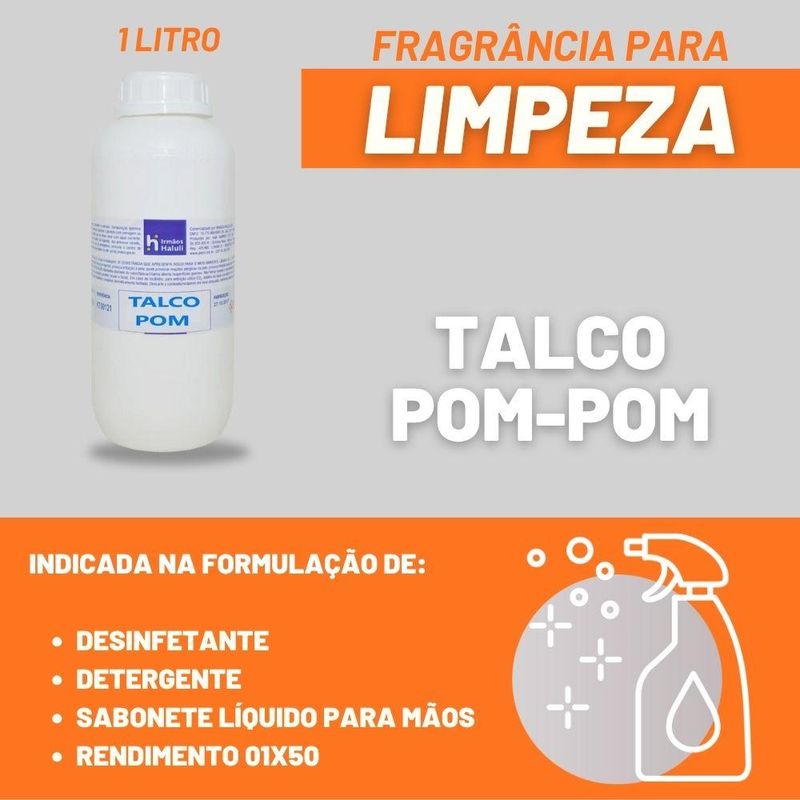 Essência Talco Tipo:Pom-Pom para Domissanitários Linha Laranja Irmãos Haluli (01 Litro)