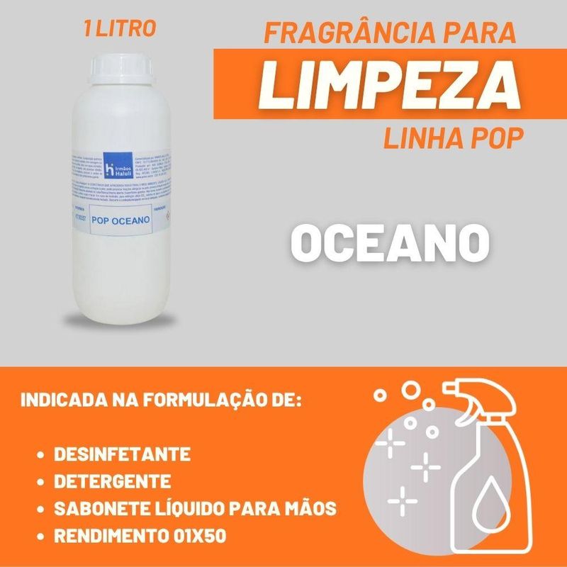 Essência Pop Oceano para Domissanitários Linha Laranja Irmãos Haluli (01 Litro)