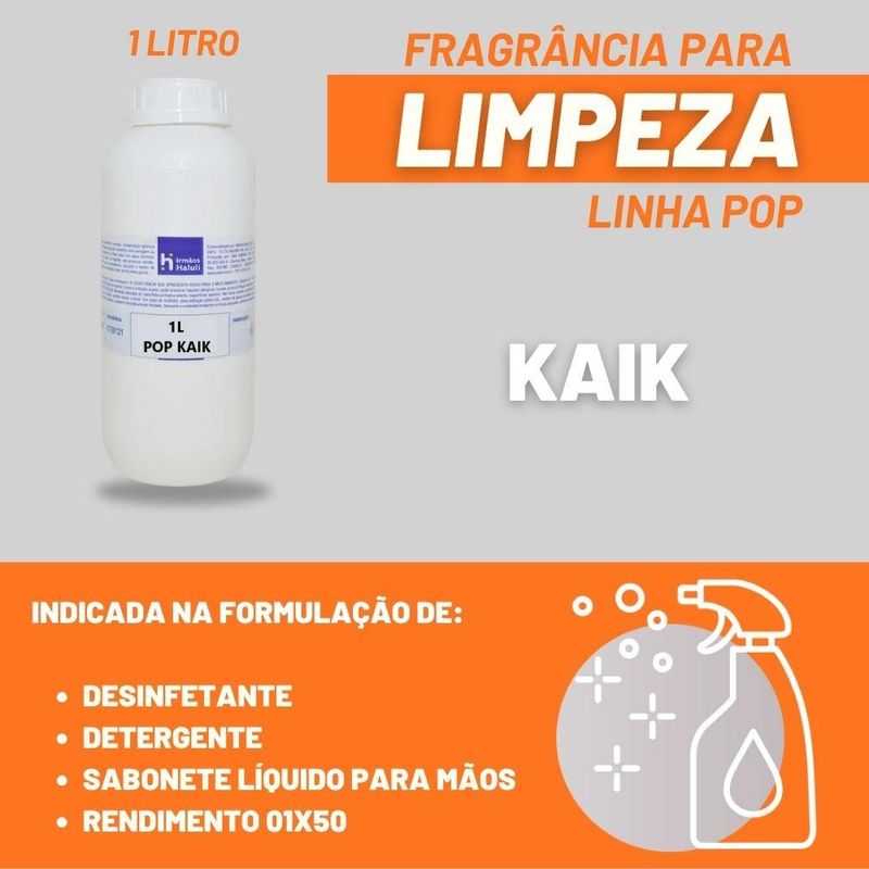 Essência Pop Kaik para Domissanitários Linha Laranja Irmãos Haluli (01 Litro)