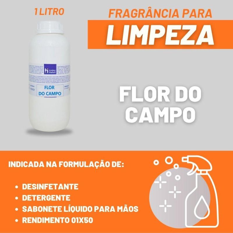 Essência Flor do Campo para Domissanitários Linha Laranja Irmãos Haluli (01 Litro)