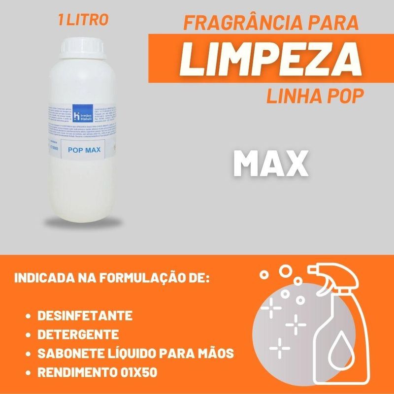 Essência Pop Max para Domissanitários Linha Laranja Irmãos Haluli (01 Litro)
