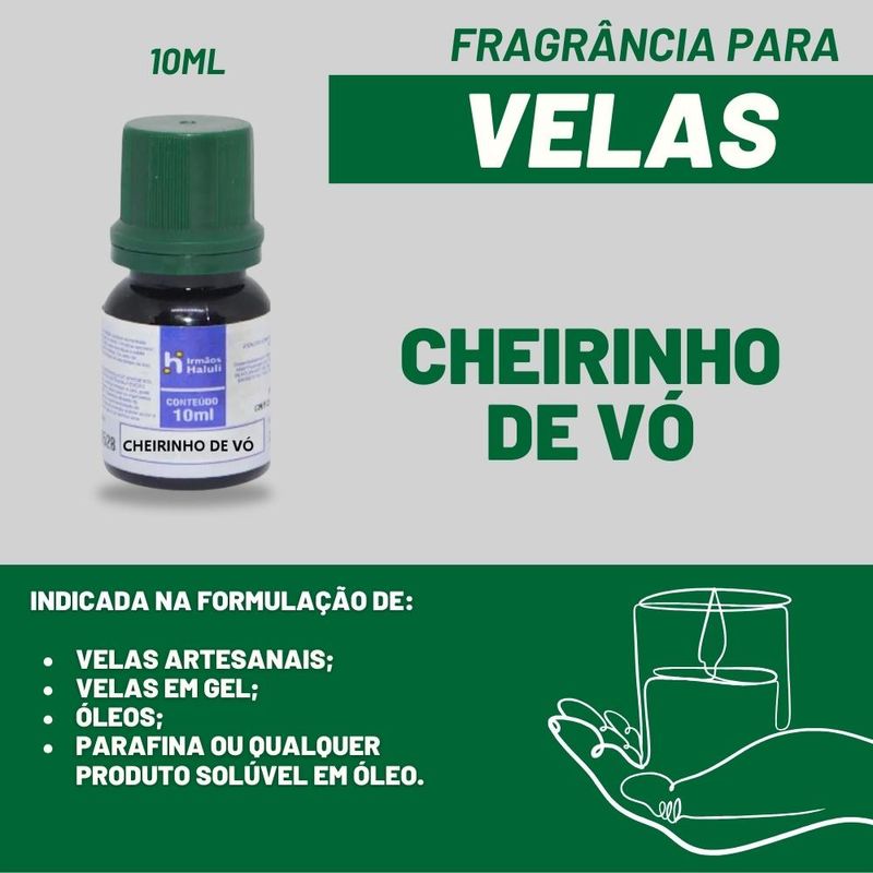 Essência Cheirinho de Vó para Velas e Óleos Irmãos Haluli (10ml)