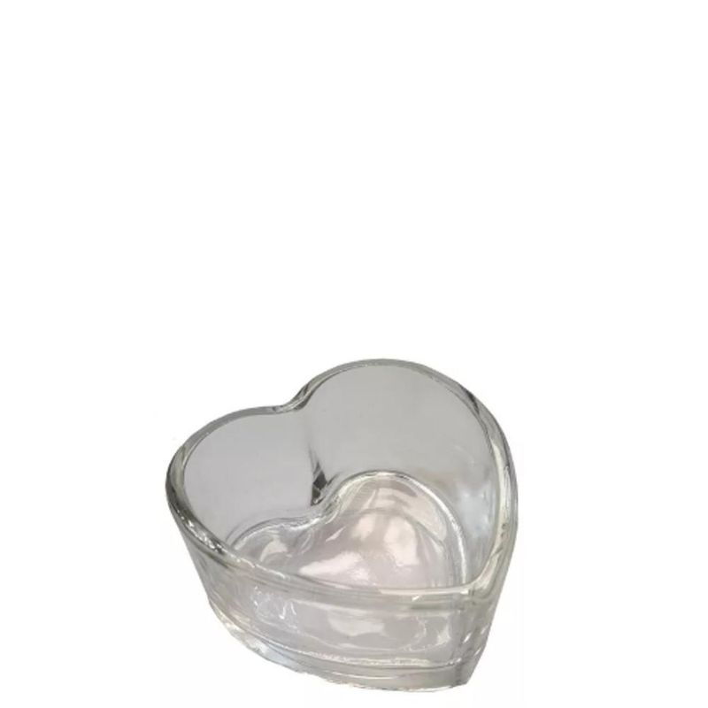 Porta Vela de Vidro Decorativo Coração 7.9x3.8cm 90ml Ref. FR242618 Freecom (01 unidade)
