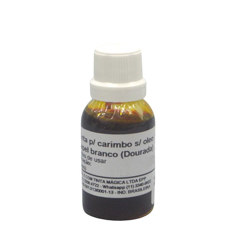 Tinta P/ Carimbo S/ Óleo Papel Branco (Dourado) Magifix (30ml)