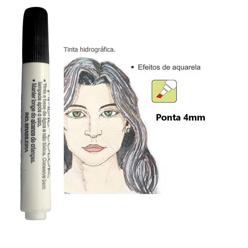 Caneta Hidrográfica Magic Color Soft Type 4mm Marrom (01 unidade)