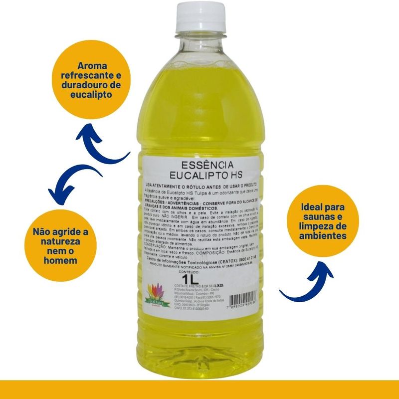 Essência Eucalipto HS Tulipa Essências (01 Litro)