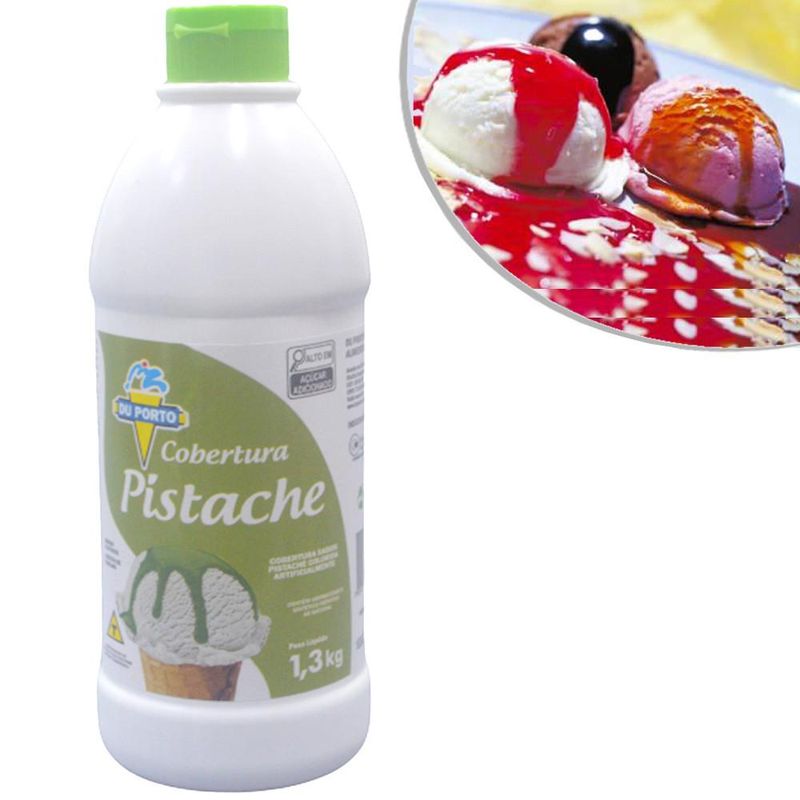 Cobertura para Gelados Comestíveis Sabor Pistache Du Porto (1,3KG)