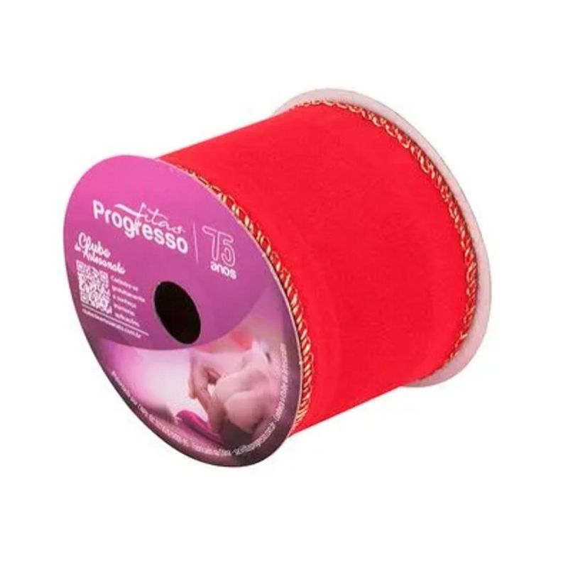 Fita de Cetim FC003 63mm Cor 209 Natal Aramada Progresso (10 metros)