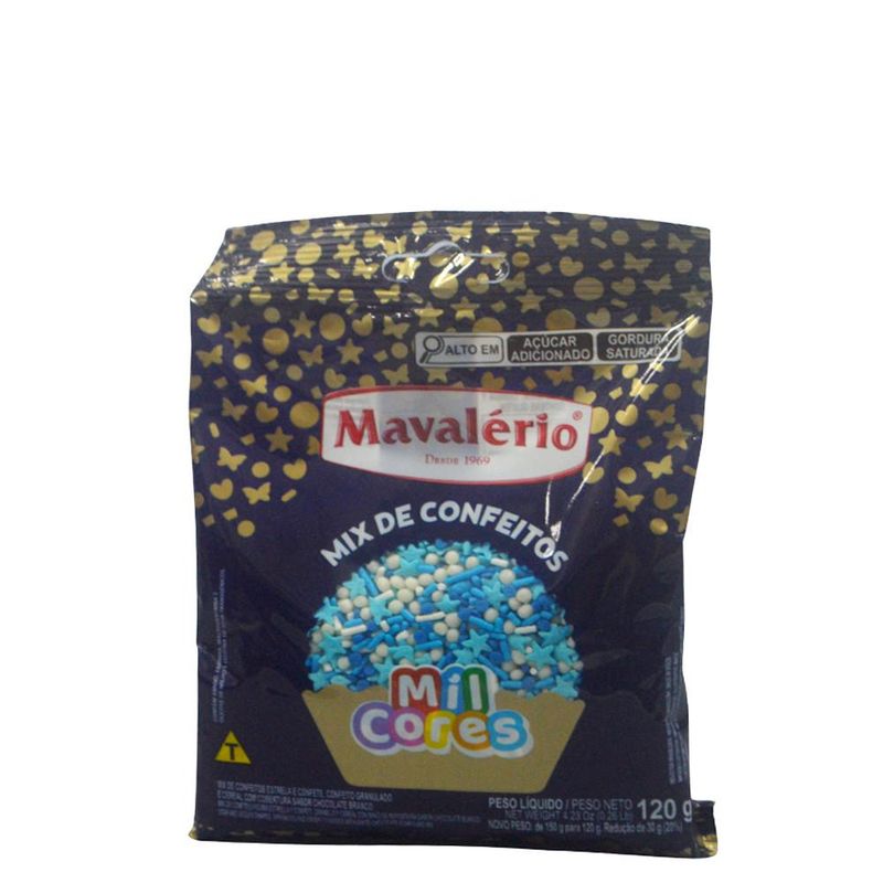Mix de Confeitos Azul Mil Cores Mavalério (120 gramas)