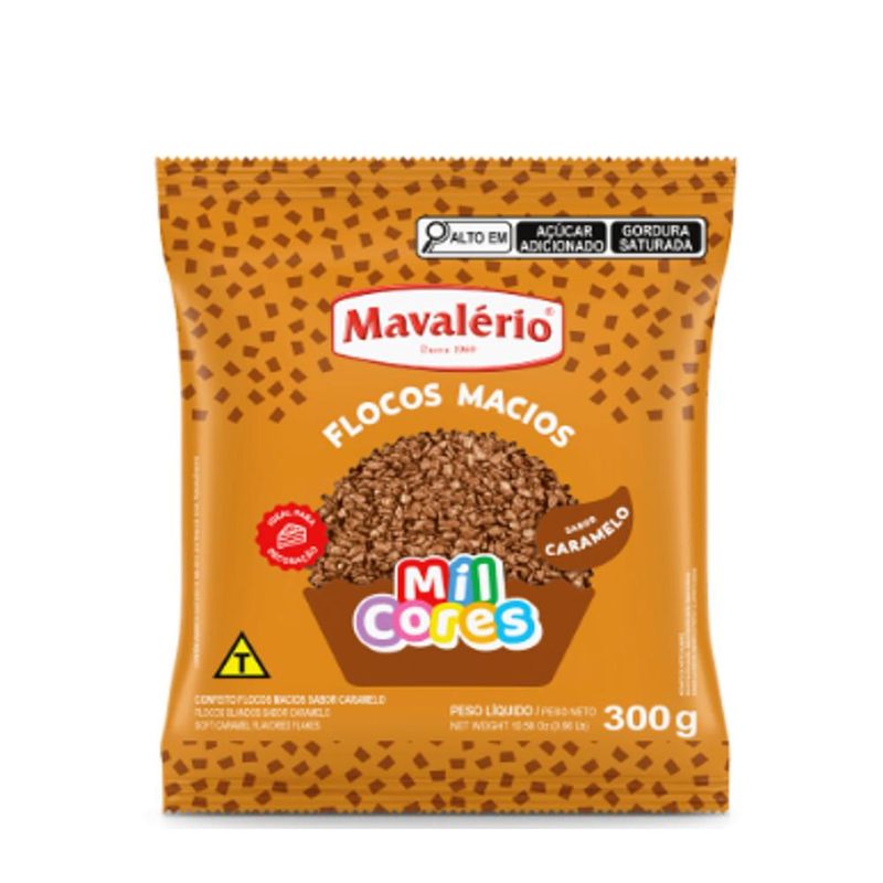 Confeito Flocos Macios Sabor Caramelo Mil Cores Mavalério (300 gramas)