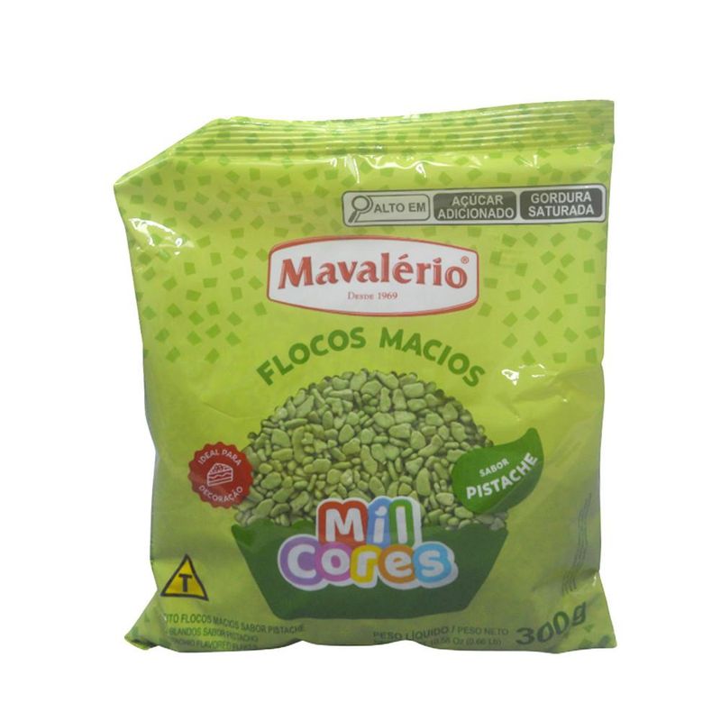 Confeito Flocos Macios Sabor Pistache Mil Cores Mavalério (300 gramas)