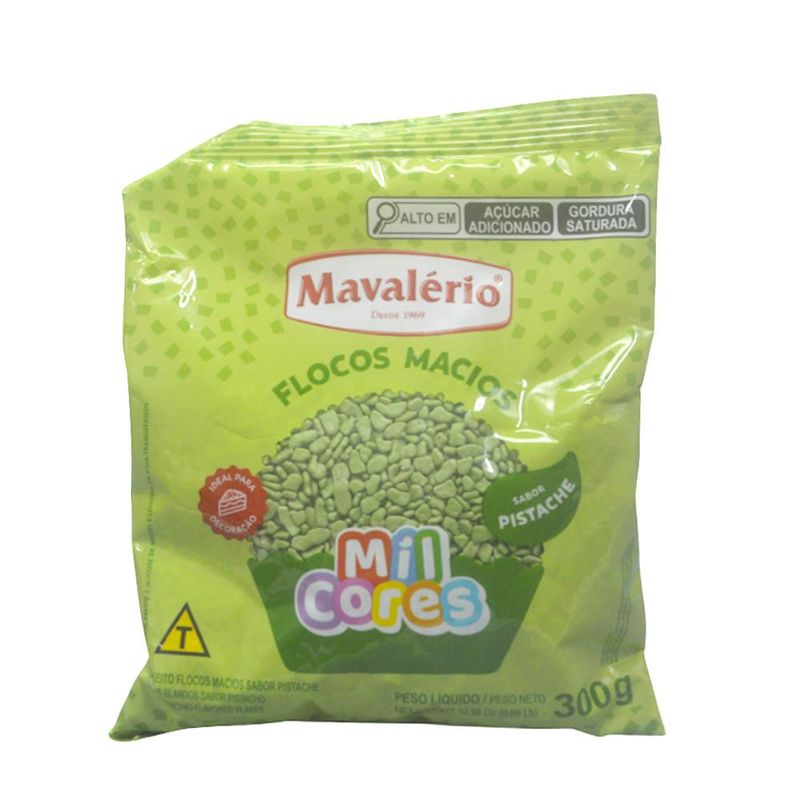 Confeito Flocos Macios Sabor Pistache Mil Cores Mavalério (300 gramas)