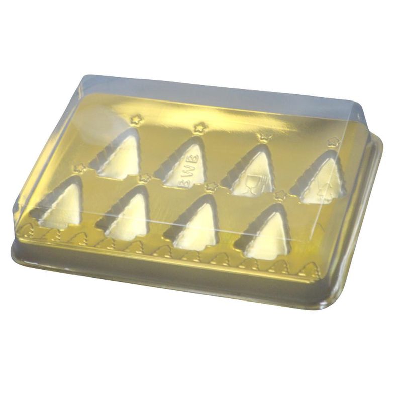 Caixa P/ Bombom Árvore de Natal Dourado C/ 8 Cavidades Ref. 14390 BWB (01 unidade)