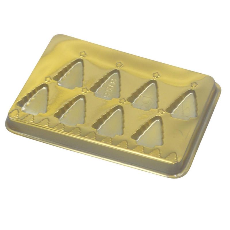 Caixa P/ Bombom Árvore de Natal Dourado C/ 8 Cavidades Ref. 14390 BWB (01 unidade)