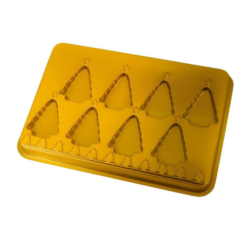Caixa P/ Bombom Árvore de Natal Dourado C/ 8 Cavidades Ref. 14390 BWB (01 unidade)